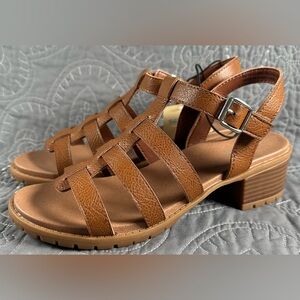 Thereabouts Big Girls Cognac Clara Heeled Sandals NWT Size Big Girls 5